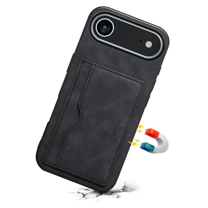 For iPhone 17 Air Denior D08 PU Single Card Slot Holder Phone Case(Black) - iPhone 17 Air Cases by Denior | Online Shopping UK | buy2fix