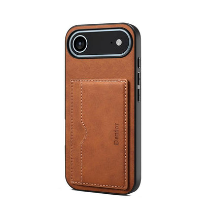 For iPhone Air Denior D08 PU Single Card Slot Holder Phone Case(Brown) - iPhone Air Cases by Denior | Online Shopping UK | buy2fix