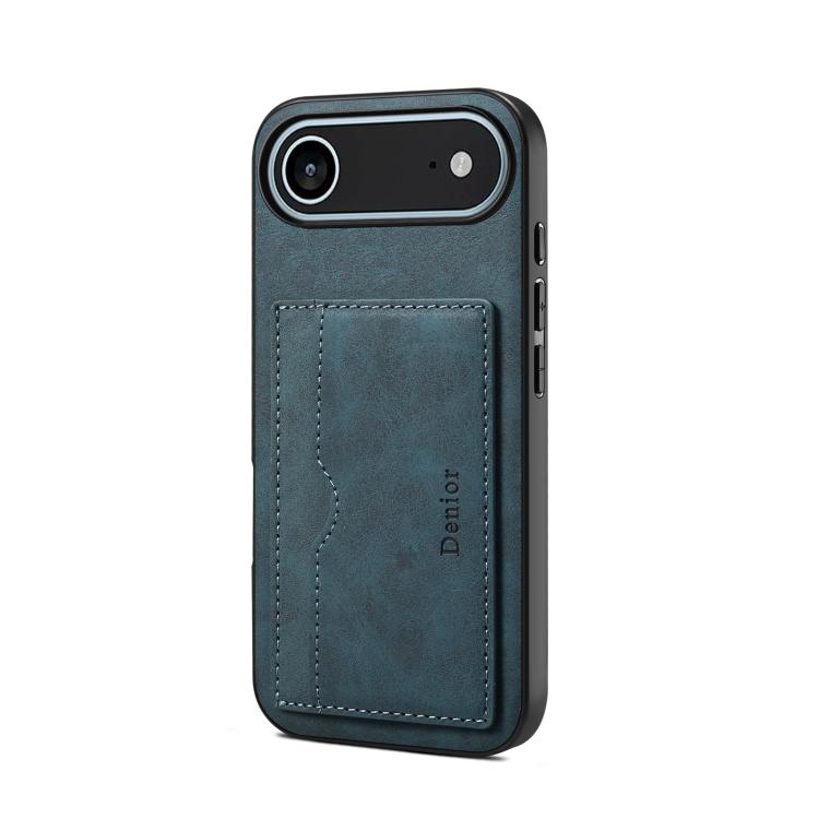 For iPhone 17 Air Denior D08 PU Single Card Slot Holder Phone Case(Blue) - iPhone 17 Air Cases by Denior | Online Shopping UK | buy2fix