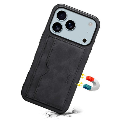 For iPhone 17 Pro Max Denior D08 PU Single Card Slot Holder Phone Case(Black) - iPhone 17 Pro Max Cases by Denior | Online Shopping UK | buy2fix