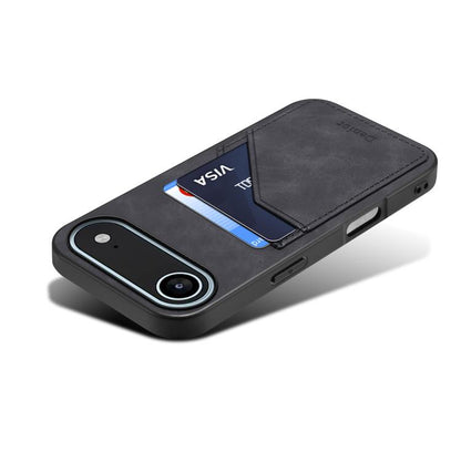 For iPhone Air Denior D09 PU Dual Card Slot Back Cover Phone Case(Black) - iPhone Air Cases by Denior | Online Shopping UK | buy2fix