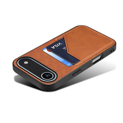 For iPhone Air Denior D09 PU Dual Card Slot Back Cover Phone Case(Brown) - iPhone Air Cases by Denior | Online Shopping UK | buy2fix