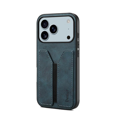 For iPhone 17 Pro Max Denior D07 DV Elastic Card Slot PU Back Cover Phone Case(Blue) - iPhone 17 Pro Max Cases by Denior | Online Shopping UK | buy2fix