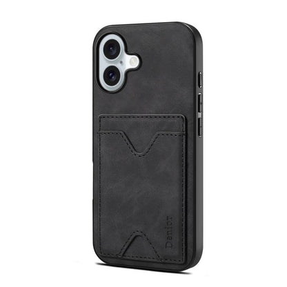 For iPhone 17 Denior D06 PU Back Cover Card Slot Holder Phone Case(Black) - iPhone 17 Cases by Denior | Online Shopping UK | buy2fix