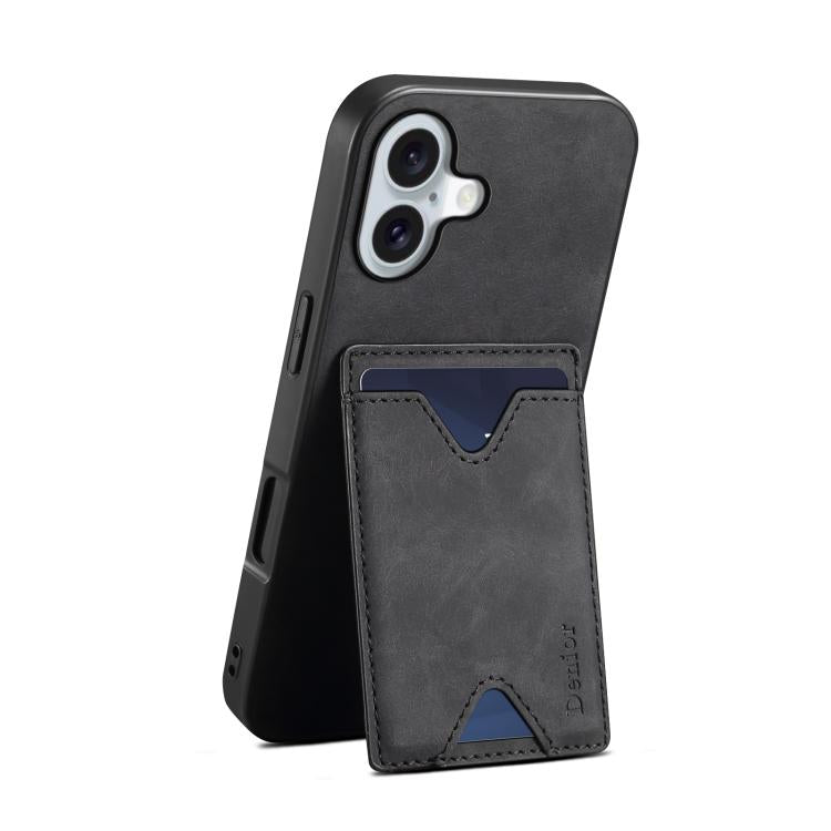 For iPhone 17 Denior D06 PU Back Cover Card Slot Holder Phone Case(Black) - iPhone 17 Cases by Denior | Online Shopping UK | buy2fix
