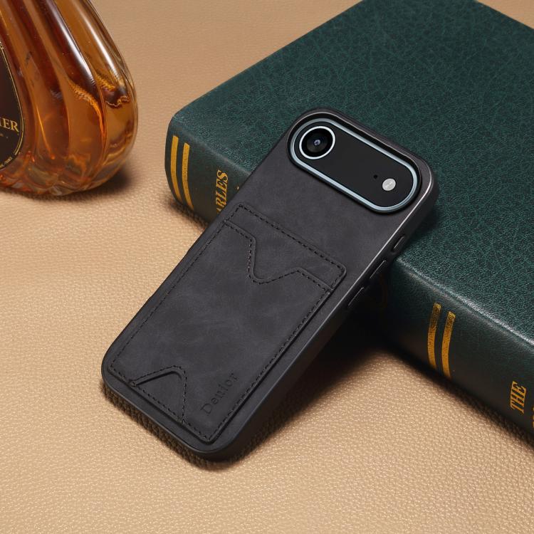 For iPhone Air Denior D06 PU Back Cover Card Slot Holder Phone Case(Black) - iPhone Air Cases by Denior | Online Shopping UK | buy2fix
