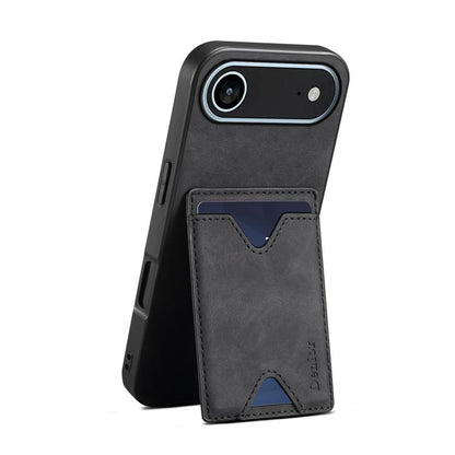 For iPhone Air Denior D06 PU Back Cover Card Slot Holder Phone Case(Black) - iPhone Air Cases by Denior | Online Shopping UK | buy2fix