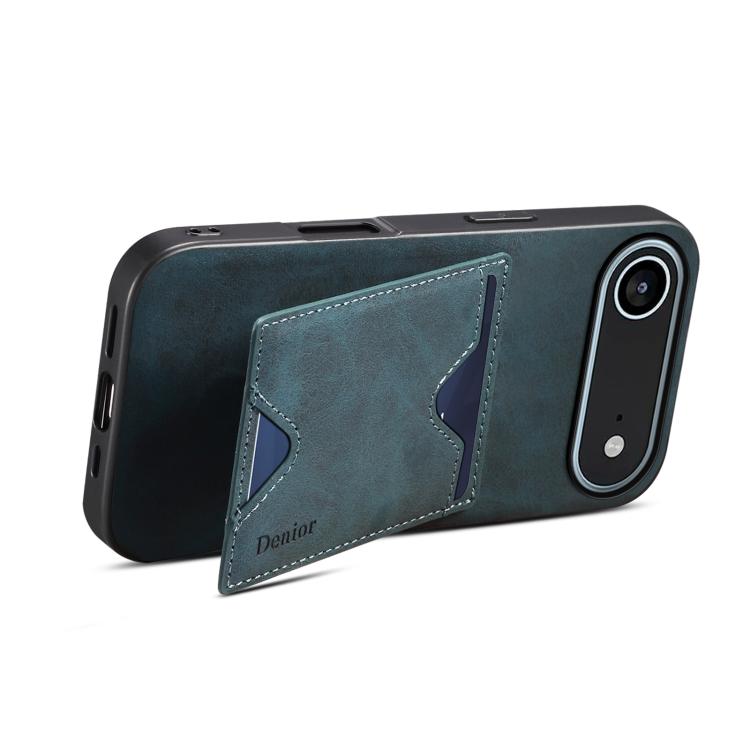 For iPhone 17 Air Denior D06 PU Back Cover Card Slot Holder Phone Case(Blue) - iPhone 17 Air Cases by Denior | Online Shopping UK | buy2fix
