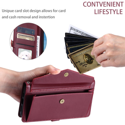 For Samsung Galaxy S25+ 5G Wallet Multi-card Slot Leather Phone Case with Lanyard(Wine Red) by buy2fix