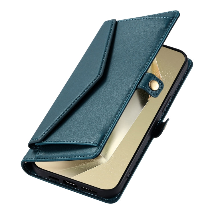 For Samsung Galaxy S25 Ultra 5G Wallet Multi-card Slot Leather Phone Case with Lanyard(Green) by buy2fix