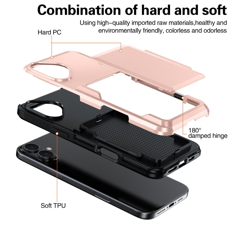 For iPhone 16 Pro Max Card Slot Holder Phone Case(Black) by buy2fix