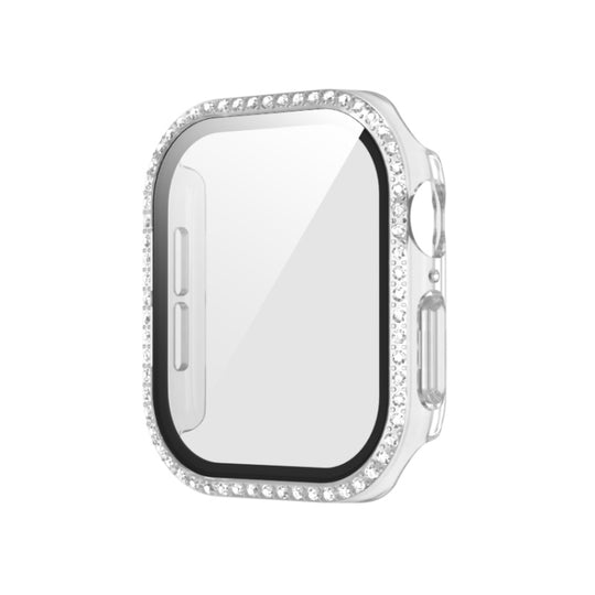For Apple Watch Series 11 42mm / 10 42mm Plating Diamond PC Hybrid Tempered Film Watch Case(Transparent)