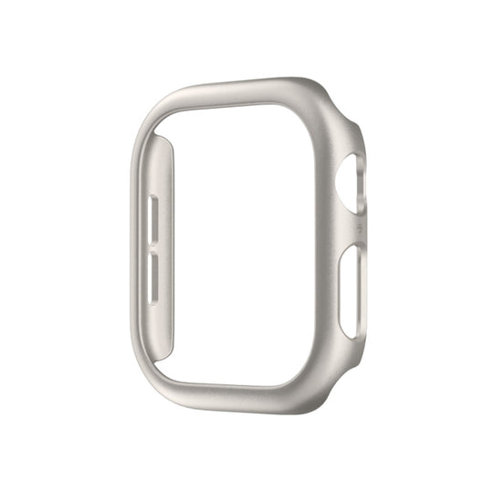 For Apple Watch Series 11 / 10 46mm Spray Glazing PC Hollow Watch Case(Titanium Gold)