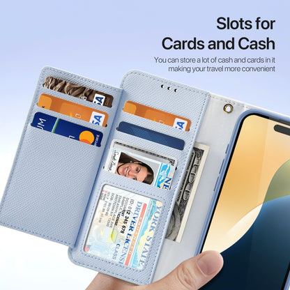 For iPhone 16 Pro Max DUX DUCIS Lawa Series 2 in 1 Wallet Zipper Detachable MagSafe Phone Case with Lanyard(Light Blue) by DUX DUCIS