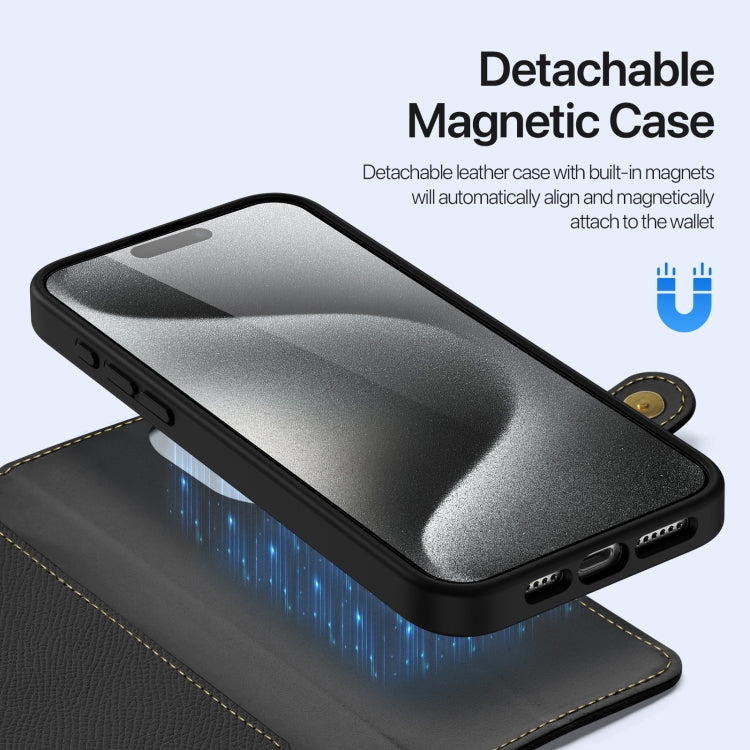 For iPhone 15 Pro DUX DUCIS Lawa Series 2 in 1 Wallet Zipper Detachable MagSafe Phone Case with Lanyard(Black) - iPhone 15 Pro Cases by DUX DUCIS | Online Shopping UK | buy2fix