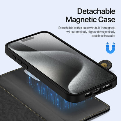 For iPhone 15 Pro DUX DUCIS Lawa Series 2 in 1 Wallet Zipper Detachable MagSafe Phone Case with Lanyard(Black) - iPhone 15 Pro Cases by DUX DUCIS | Online Shopping UK | buy2fix