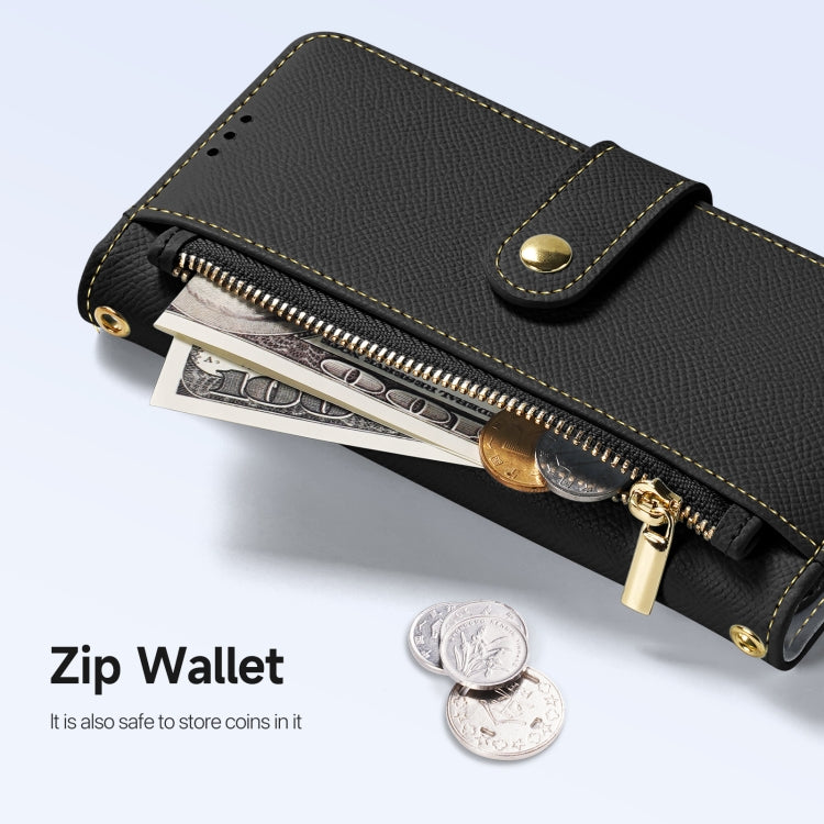 For iPhone 15 Pro DUX DUCIS Lawa Series 2 in 1 Wallet Zipper Detachable MagSafe Phone Case with Lanyard(Black) - iPhone 15 Pro Cases by DUX DUCIS | Online Shopping UK | buy2fix