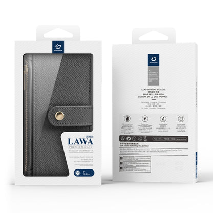 For iPhone 15 Pro DUX DUCIS Lawa Series 2 in 1 Wallet Zipper Detachable MagSafe Phone Case with Lanyard(Grey) - iPhone 15 Pro Cases by DUX DUCIS | Online Shopping UK | buy2fix