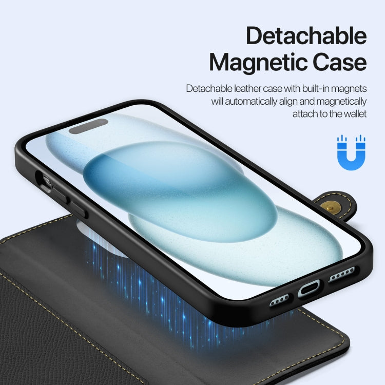 For iPhone 15 DUX DUCIS Lawa Series 2 in 1 Wallet Zipper Detachable MagSafe Phone Case with Lanyard(Black) - iPhone 15 Cases by DUX DUCIS | Online Shopping UK | buy2fix