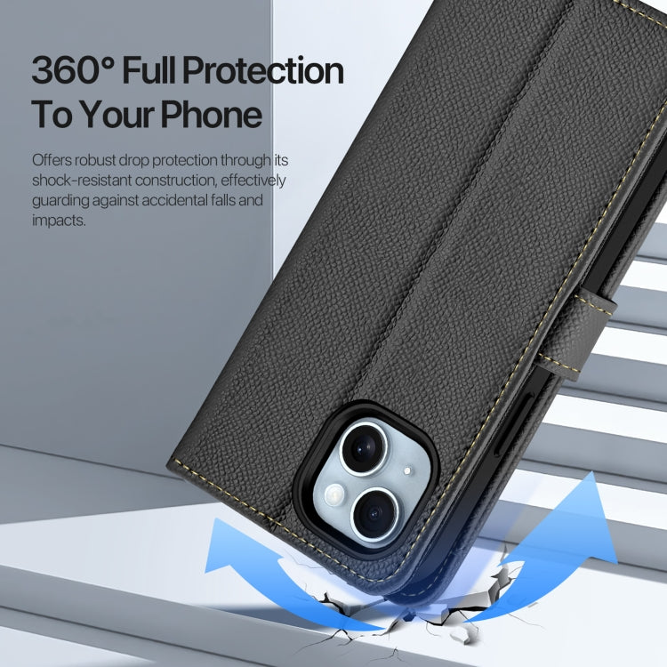 For iPhone 15 DUX DUCIS Lawa Series 2 in 1 Wallet Zipper Detachable MagSafe Phone Case with Lanyard(Black) - iPhone 15 Cases by DUX DUCIS | Online Shopping UK | buy2fix