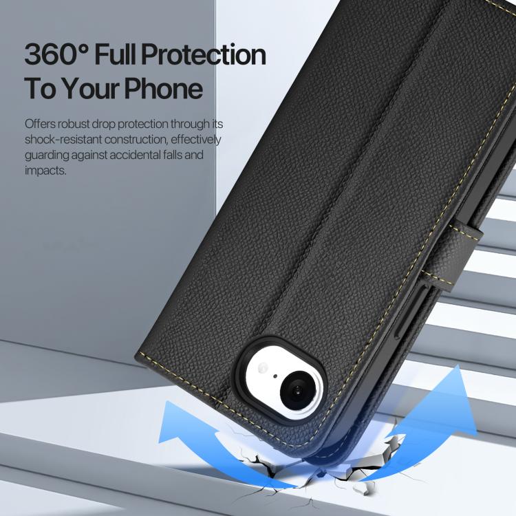 For iPhone 16e DUX DUCIS Lawa Series 2 in 1 Wallet Zipper Detachable MagSafe Phone Case with Lanyard(Black) - iPhone 16e Cases by DUX DUCIS | Online Shopping UK | buy2fix