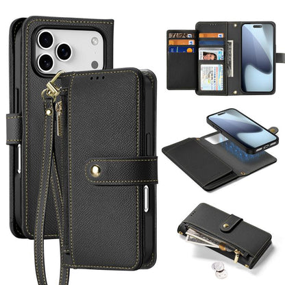 For iPhone 17 Pro DUX DUCIS Lawa Series 2 in 1 Wallet Zipper Detachable MagSafe Phone Case with Lanyard(Black) - iPhone 17 Pro Cases by DUX DUCIS | Online Shopping UK | buy2fix