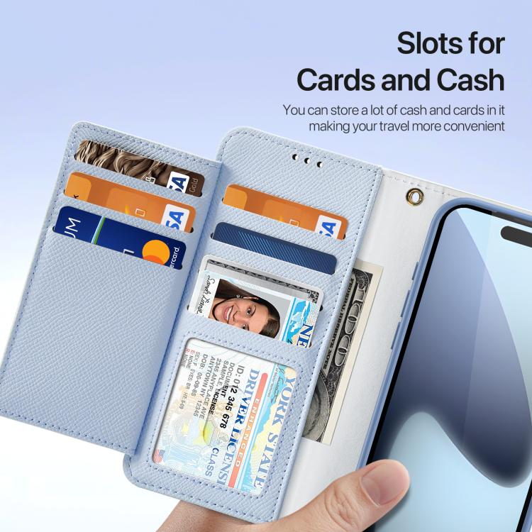 For iPhone 17 Pro DUX DUCIS Lawa Series 2 in 1 Wallet Zipper Detachable MagSafe Phone Case with Lanyard(Light Blue) - iPhone 17 Pro Cases by DUX DUCIS | Online Shopping UK | buy2fix