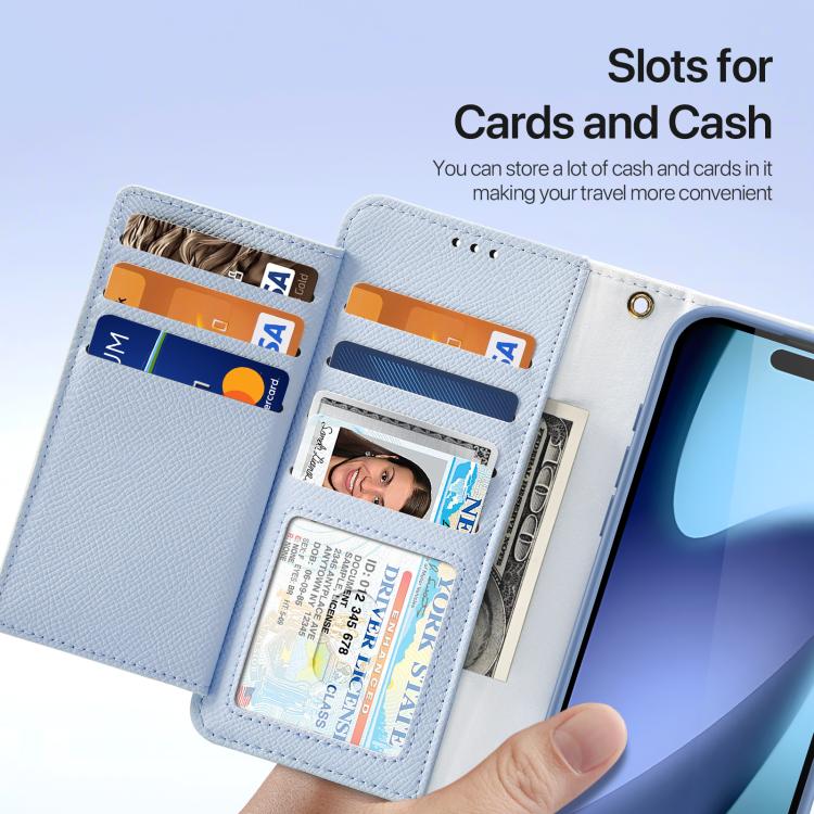 For iPhone 17 Air DUX DUCIS Lawa Series 2 in 1 Wallet Zipper Detachable MagSafe Phone Case with Lanyard(Light Blue) - iPhone 17 Air Cases by DUX DUCIS | Online Shopping UK | buy2fix