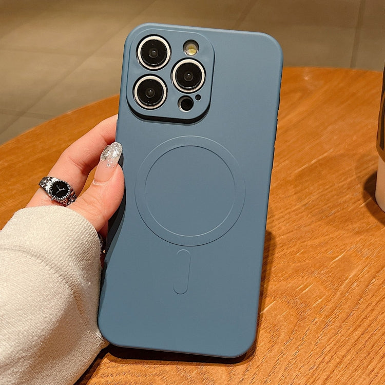 For iPhone 16 Pro Max Solid Color Liquid Silicone MagSafe Magnetic Phone Case(Lavender Grey) by buy2fix