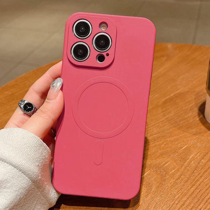 For iPhone 16 Pro Max Solid Color Liquid Silicone MagSafe Magnetic Phone Case(Grass Purple) by buy2fix