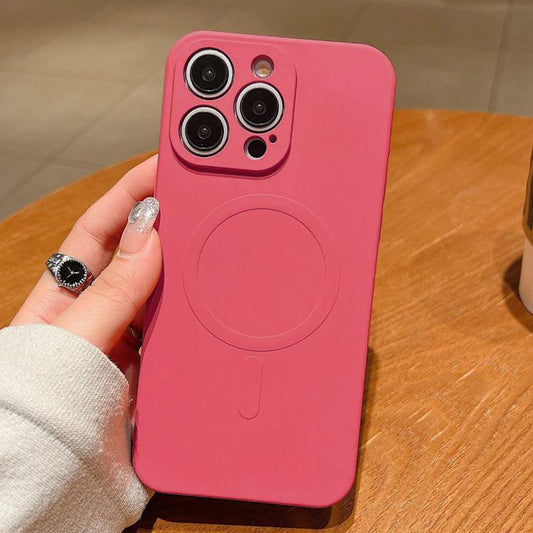 For iPhone 16 Pro Max Solid Color Liquid Silicone MagSafe Magnetic Phone Case(Grass Purple) by buy2fix