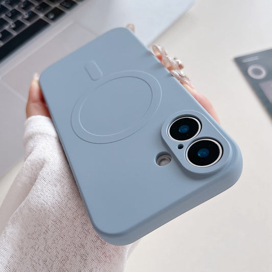 For iPhone 16 Plus Solid Color Liquid Silicone MagSafe Magnetic Phone Case(Yuanfeng Blue) - iPhone 16 Plus Cases by buy2fix | Online Shopping UK | buy2fix