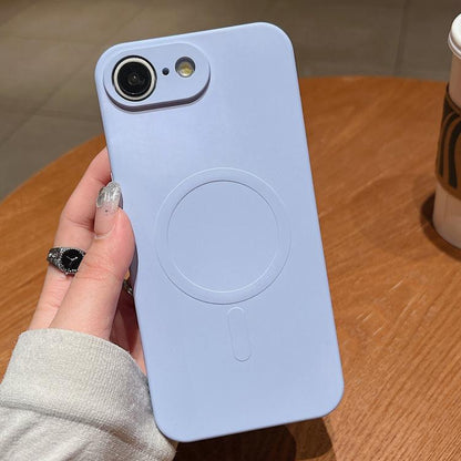 For iPhone 16e Solid Color Liquid Silicone MagSafe Magnetic Phone Case(Yuanfeng Blue) - iPhone 16e Cases by buy2fix | Online Shopping UK | buy2fix