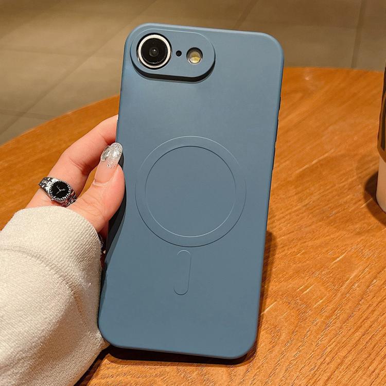 For iPhone 16e Solid Color Liquid Silicone MagSafe Magnetic Phone Case(Lavender Grey) - iPhone 16e Cases by buy2fix | Online Shopping UK | buy2fix