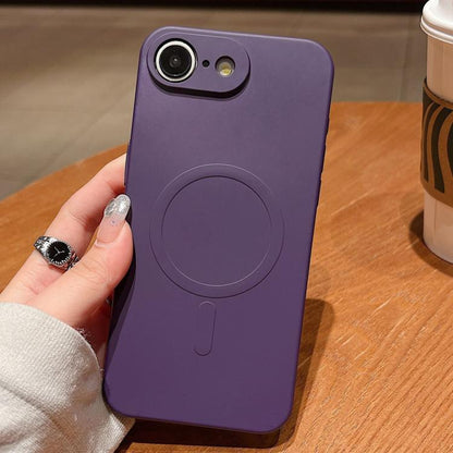 For iPhone 16e Solid Color Liquid Silicone MagSafe Magnetic Phone Case(Dark Purple) - iPhone 16e Cases by buy2fix | Online Shopping UK | buy2fix