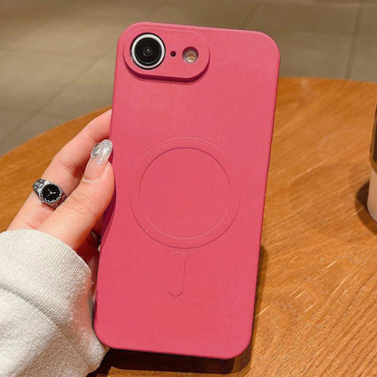 For iPhone 16e Solid Color Liquid Silicone MagSafe Magnetic Phone Case(Grass Purple) - iPhone 16e Cases by buy2fix | Online Shopping UK | buy2fix