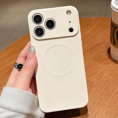 For iPhone 17 Pro Max Solid Color Liquid Silicone MagSafe Magnetic Phone Case(Antique White) - iPhone 17 Pro Max Cases by buy2fix | Online Shopping UK | buy2fix