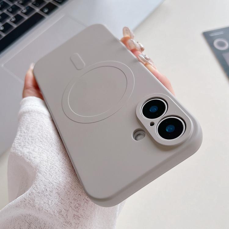 For iPhone 17 Solid Color Liquid Silicone MagSafe Magnetic Phone Case(Grey) - iPhone 17 Cases by buy2fix | Online Shopping UK | buy2fix