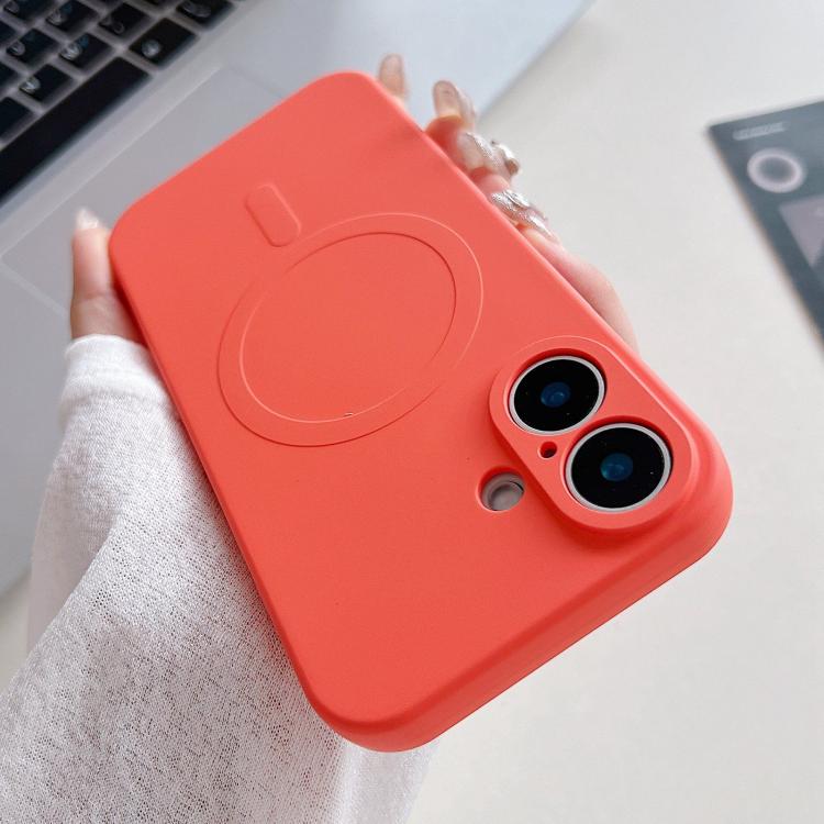 For iPhone 17 Solid Color Liquid Silicone MagSafe Magnetic Phone Case(Orange) - iPhone 17 Cases by buy2fix | Online Shopping UK | buy2fix