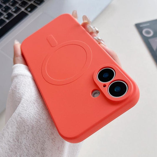 For iPhone 17 Solid Color Liquid Silicone MagSafe Magnetic Phone Case(Orange) - iPhone 17 Cases by buy2fix | Online Shopping UK | buy2fix