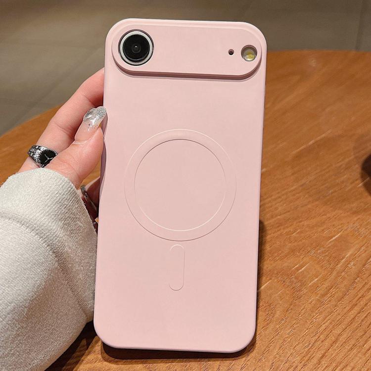For iPhone Air Solid Color Liquid Silicone MagSafe Magnetic Phone Case(Pink) - iPhone Air Cases by buy2fix | Online Shopping UK | buy2fix