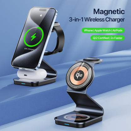 DUZZONA W21 Qi2 15W 3 in 1 Magnetic Wireless Charger Stand(Black) by DUZZONA
