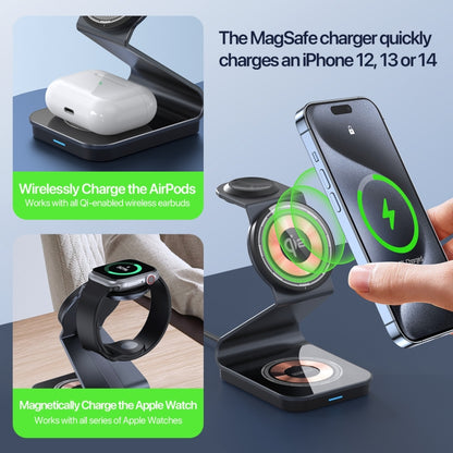 DUZZONA W21 Qi2 15W 3 in 1 Magnetic Wireless Charger Stand(Black) by DUZZONA