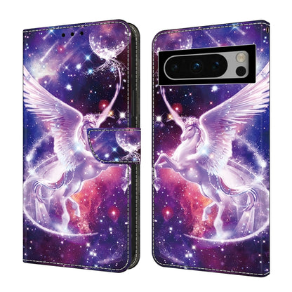 For Google Pixel 9 Pro XL Crystal Painted Leather Phone case(Unicorn) by buy2fix