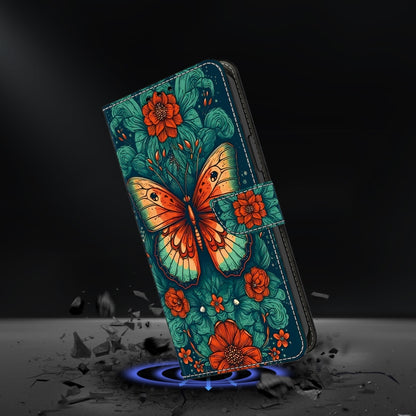 For Google Pixel 9 Pro XL Crystal Painted Leather Phone case(Flower Butterfly) by buy2fix