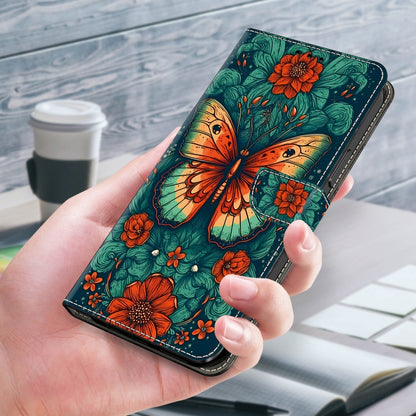 For Google Pixel 9 Pro XL Crystal Painted Leather Phone case(Flower Butterfly) by buy2fix