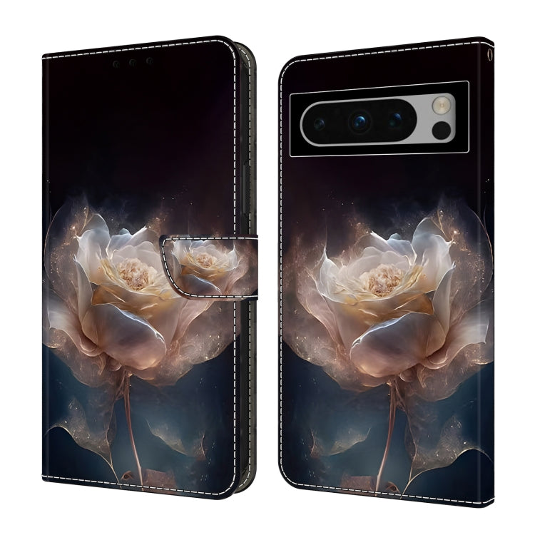 For Google Pixel 9 Pro XL Crystal Painted Leather Phone case(Peony) by buy2fix