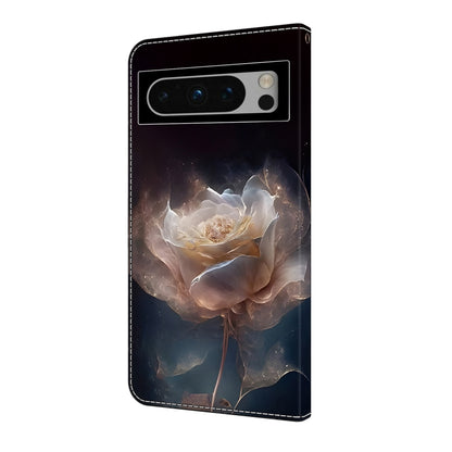 For Google Pixel 9 Pro XL Crystal Painted Leather Phone case(Peony) by buy2fix
