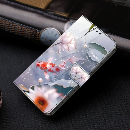 For iPhone 16 Pro Max Crystal Painted Leather Phone case(Koi) by buy2fix