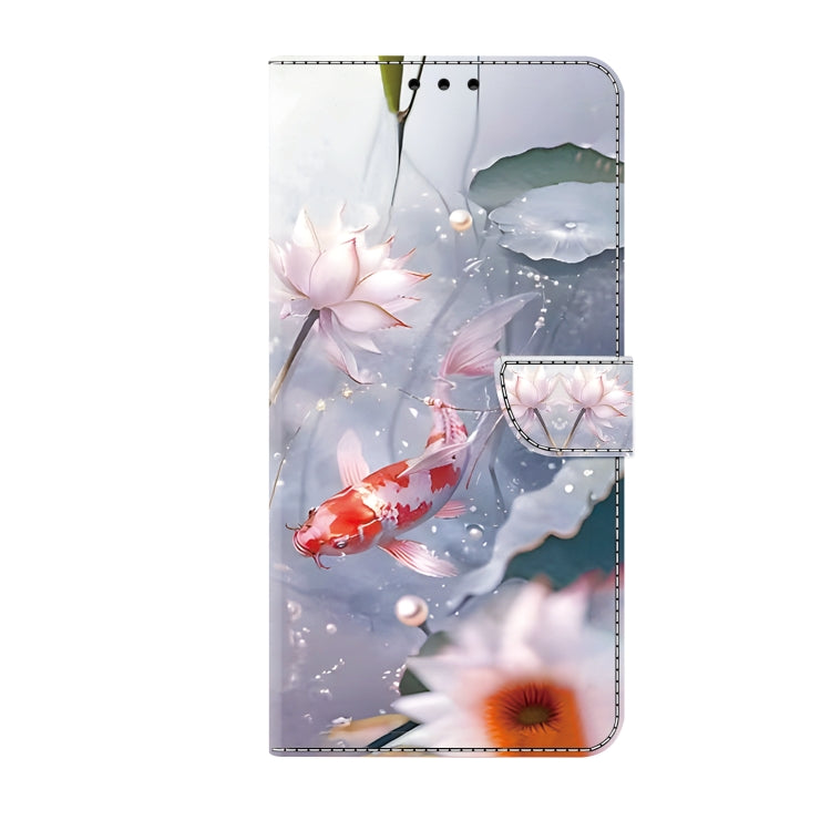 For iPhone 16 Pro Max Crystal Painted Leather Phone case(Koi) by buy2fix